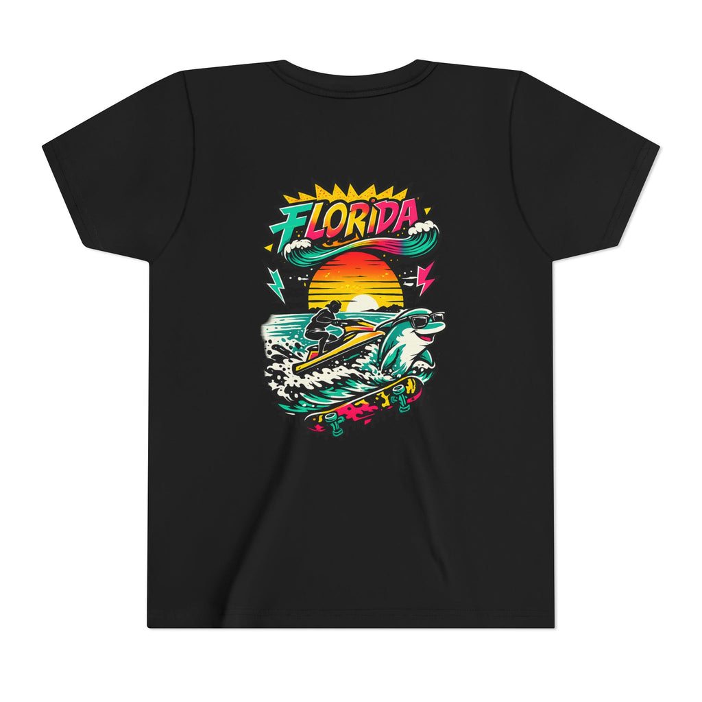 Florida Shark Surf Youth Tee - Kids' Beach Graphic T-Shirt