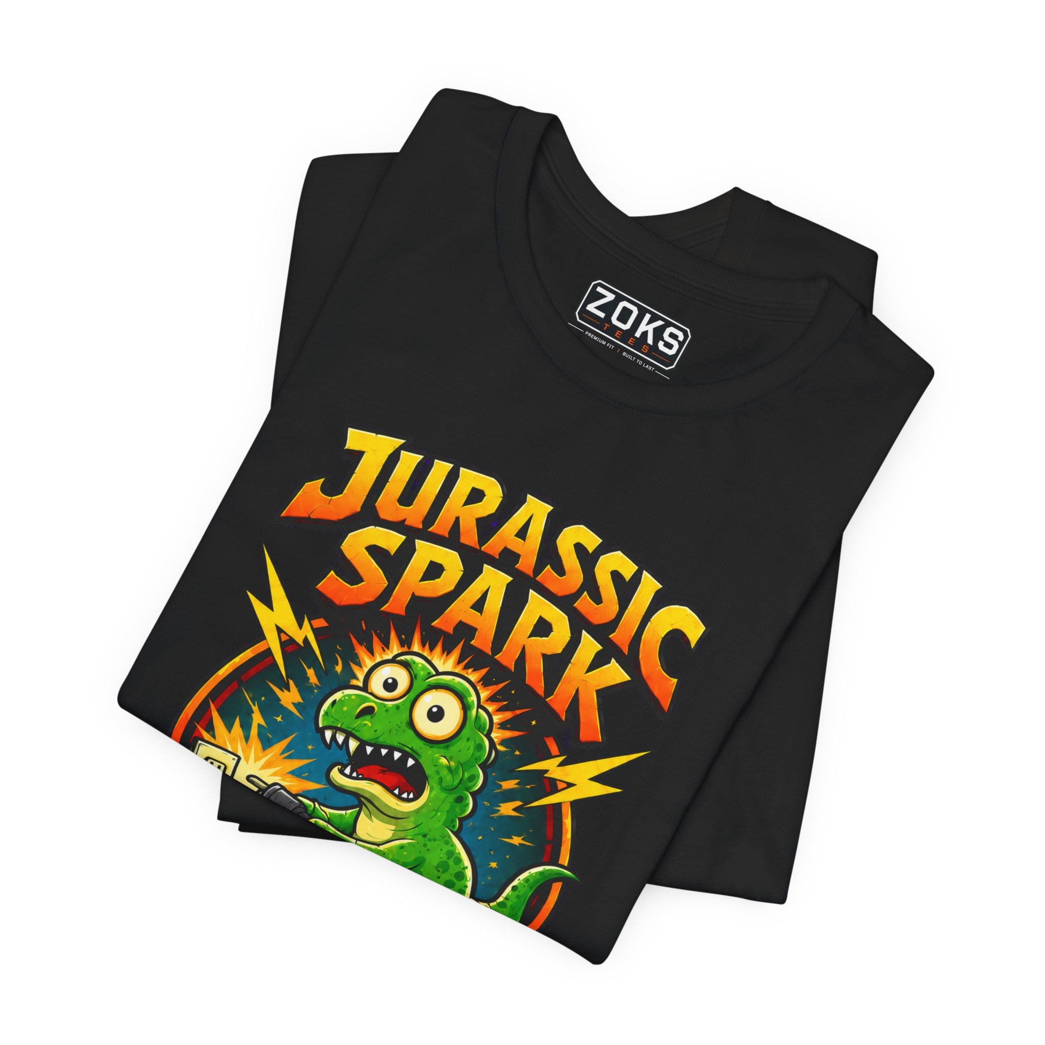 Jurassic Spark T‑Shirt — Retro Electric Dinosaur Graphic Tee
