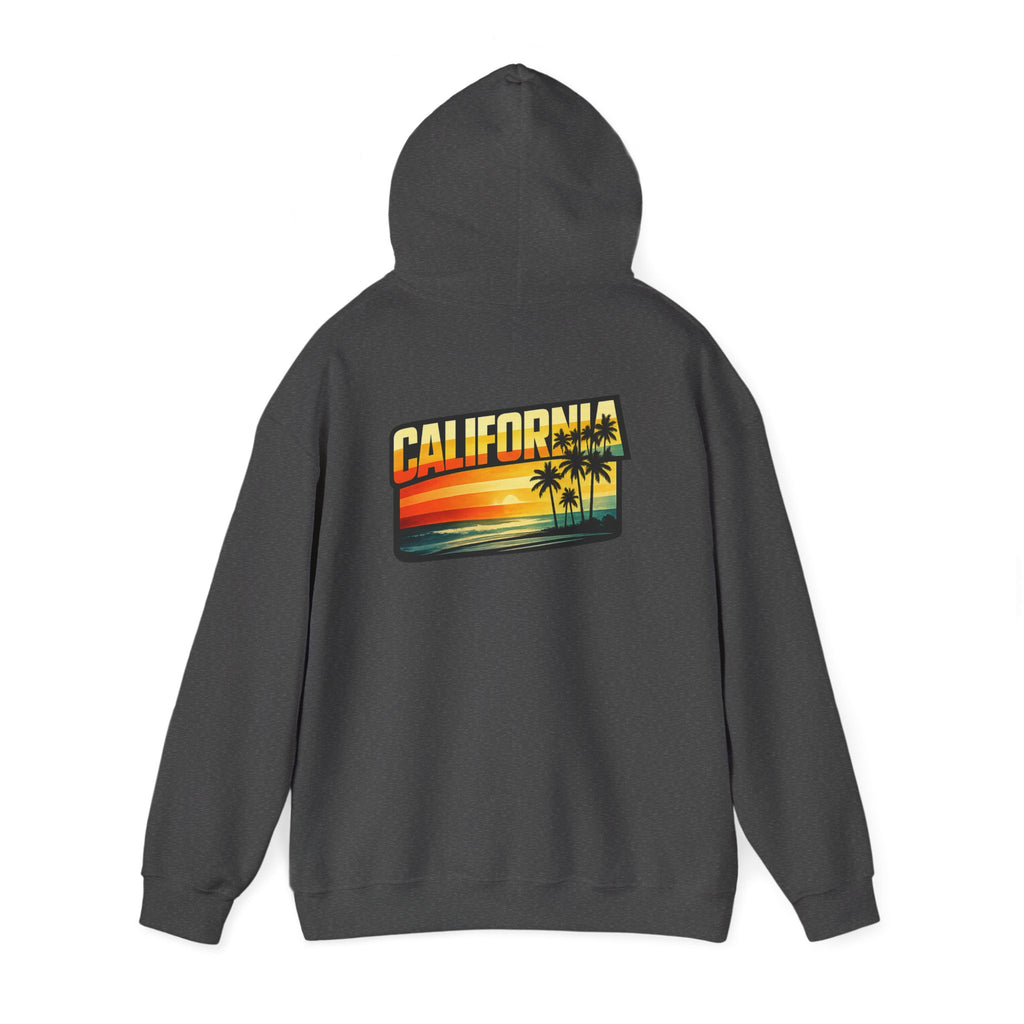 California Sunset Palm Tree Hoodie — Retro Beach Pullover