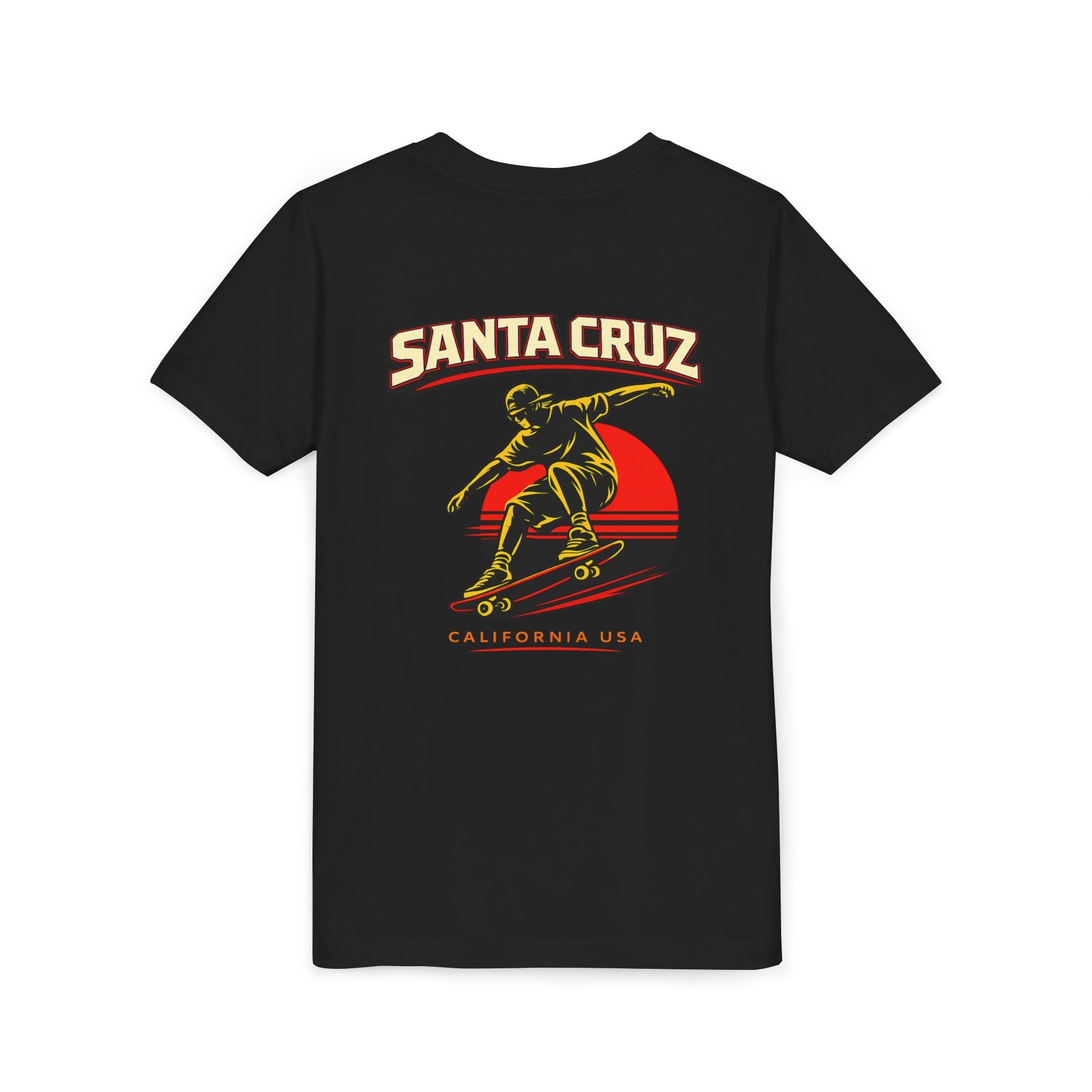 Youth Skateboard T-Shirt - 'Santa Cruz California USA' Retro Sunset Tee