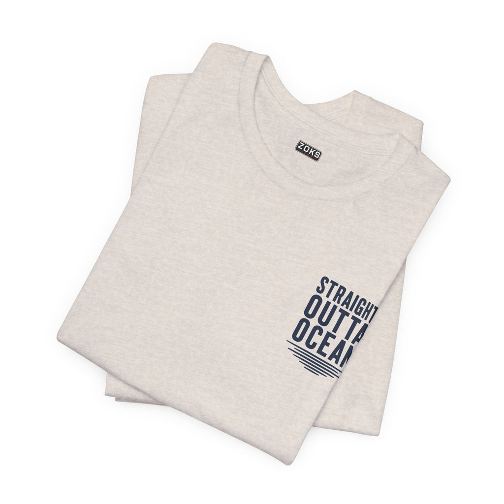 Straight Outta Ocean Retro Sunset Beach T-Shirt