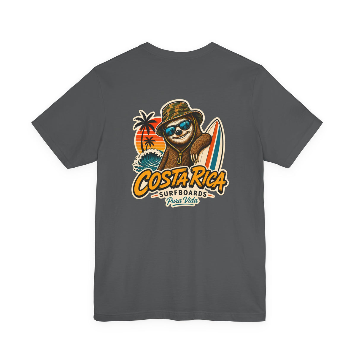 Pura Vida Sloth Beach Costa Rica T-Shirt – Retro Tropical Surf Graphic Tee