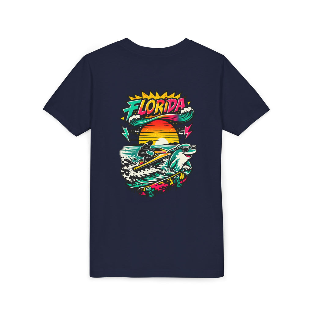 Florida Shark Surf Youth Tee - Kids' Beach Graphic T-Shirt