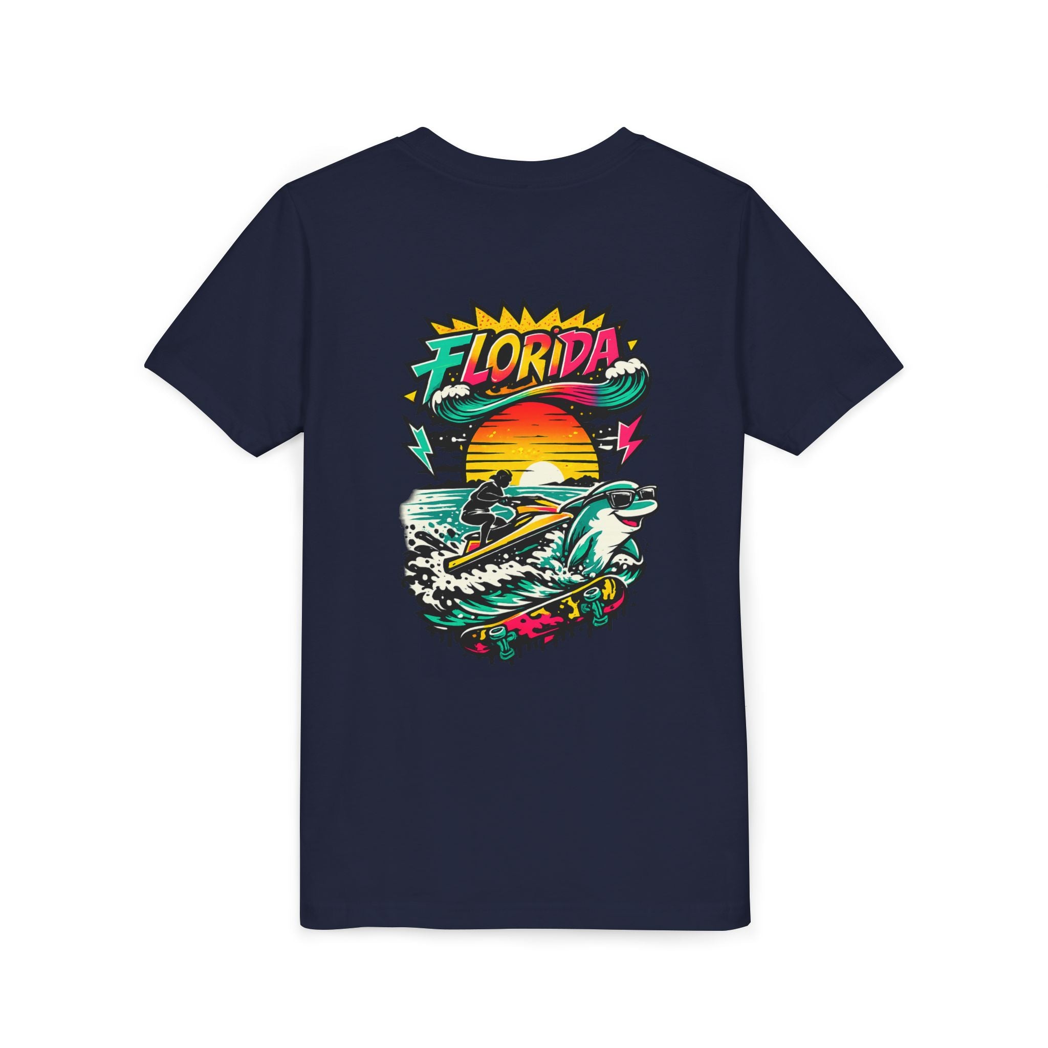 Florida Shark Surf Youth Tee - Kids' Beach Graphic T-Shirt