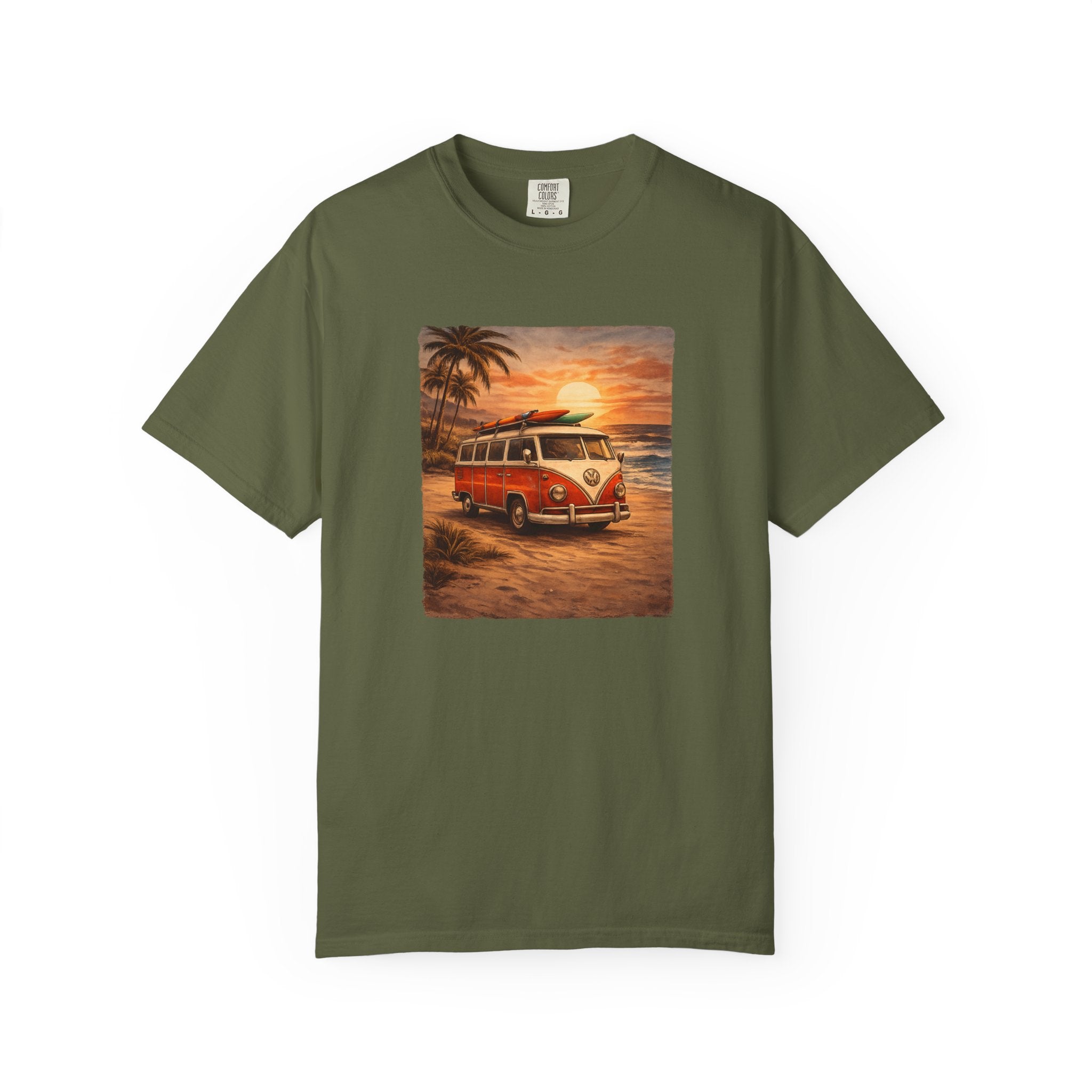 Vintage VW Bus Sunset T-Shirt — Retro Surf Camper Tee