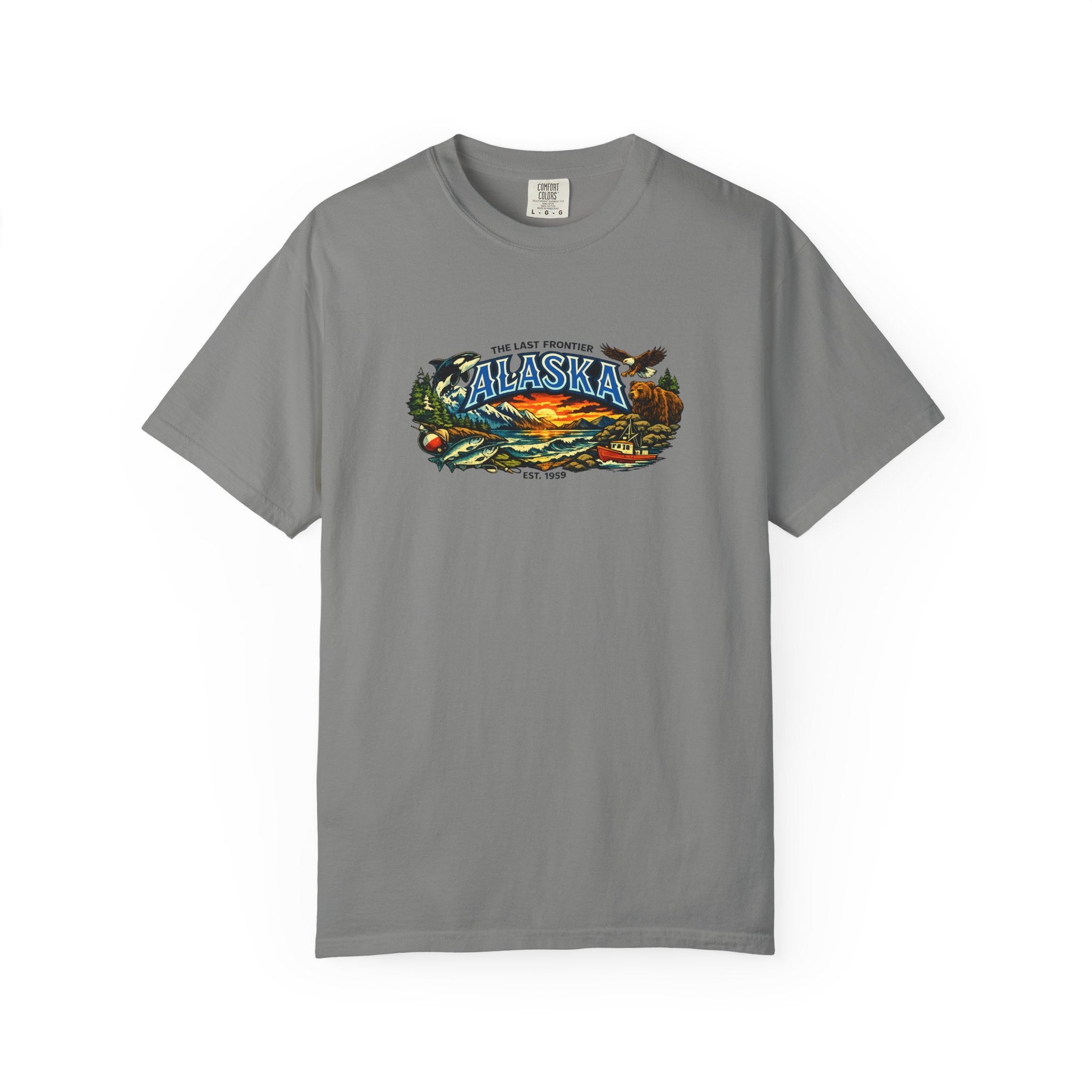 Alaska Scenic T‑Shirt — 'The Last Frontier' Sunset Graphic