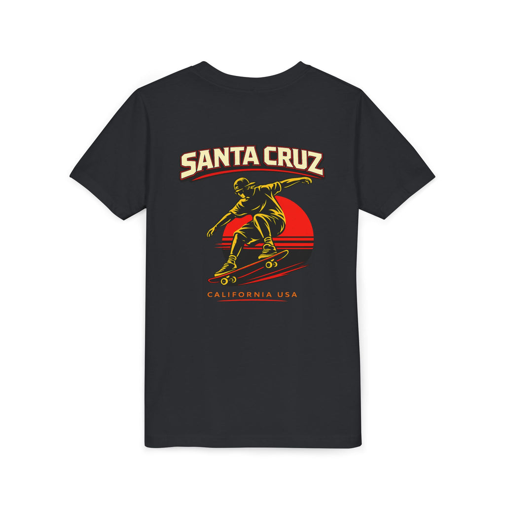Youth Skateboard T-Shirt - 'Santa Cruz California USA' Retro Sunset Tee
