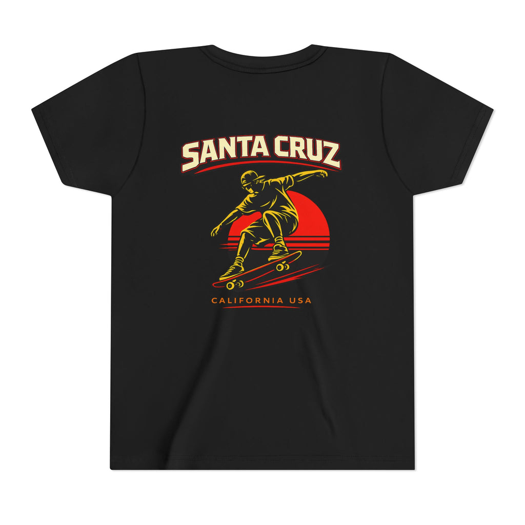 Youth Skateboard T-Shirt - 'Santa Cruz California USA' Retro Sunset Tee