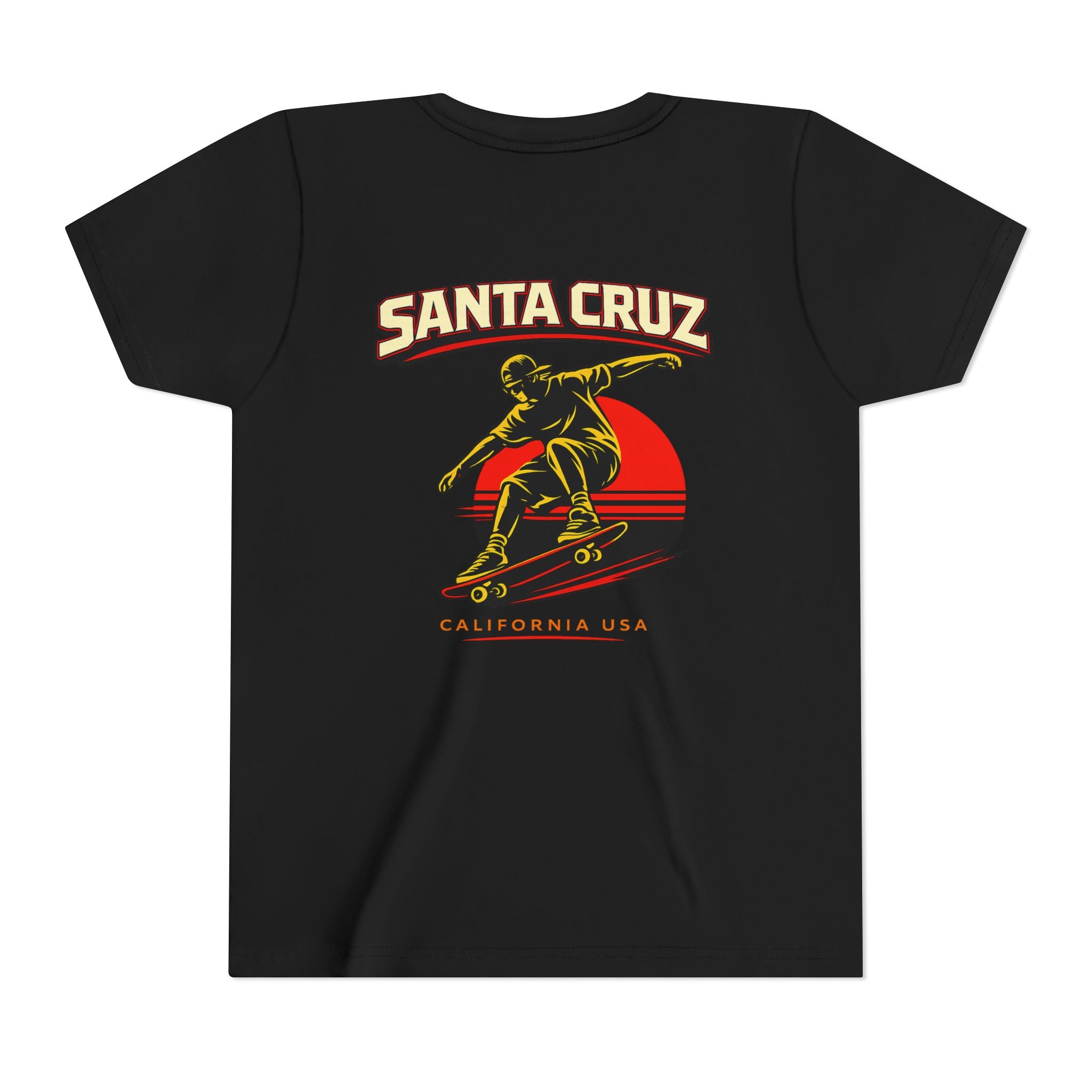 Youth Skateboard T-Shirt - 'Santa Cruz California USA' Retro Sunset Tee