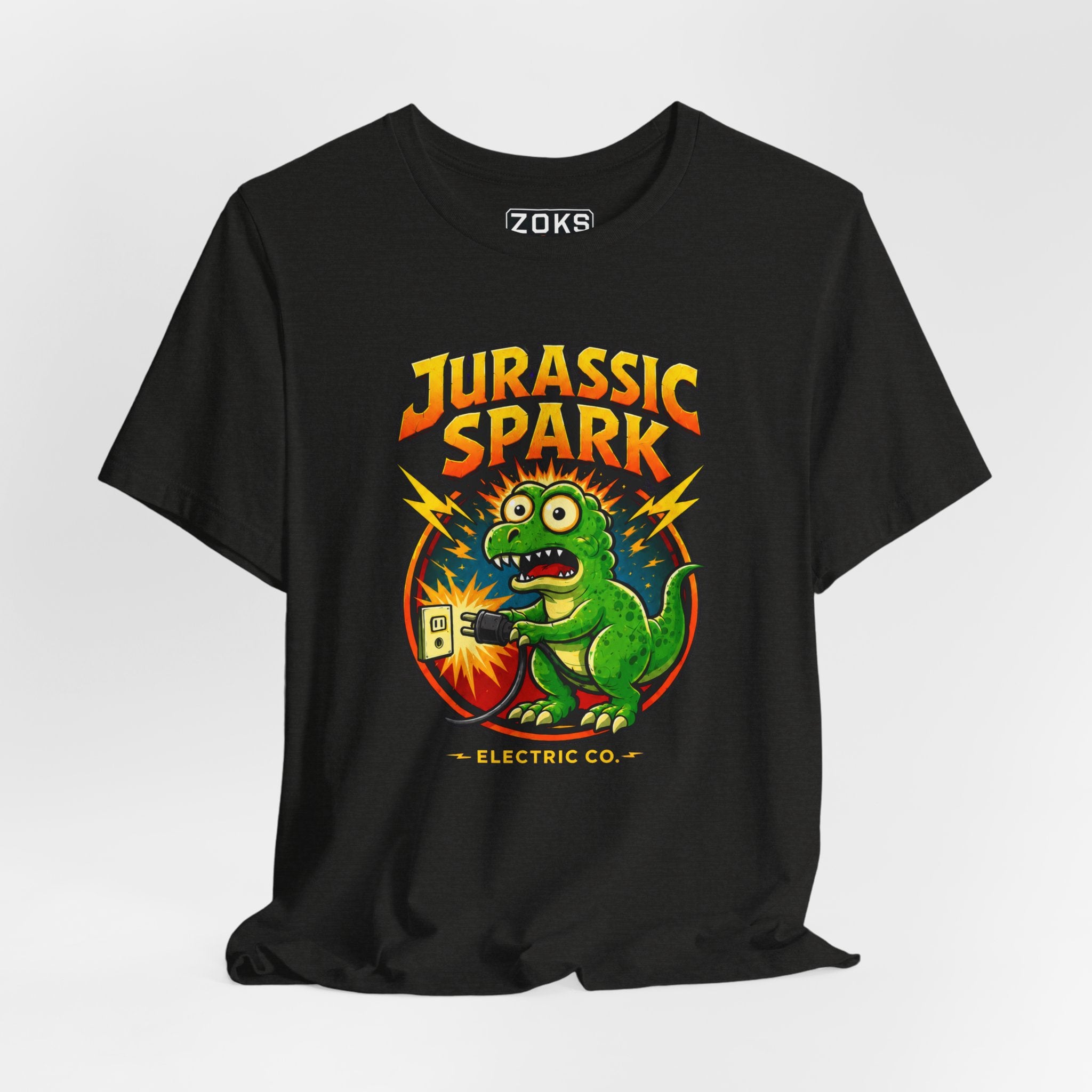 Jurassic Spark T‑Shirt — Retro Electric Dinosaur Graphic Tee