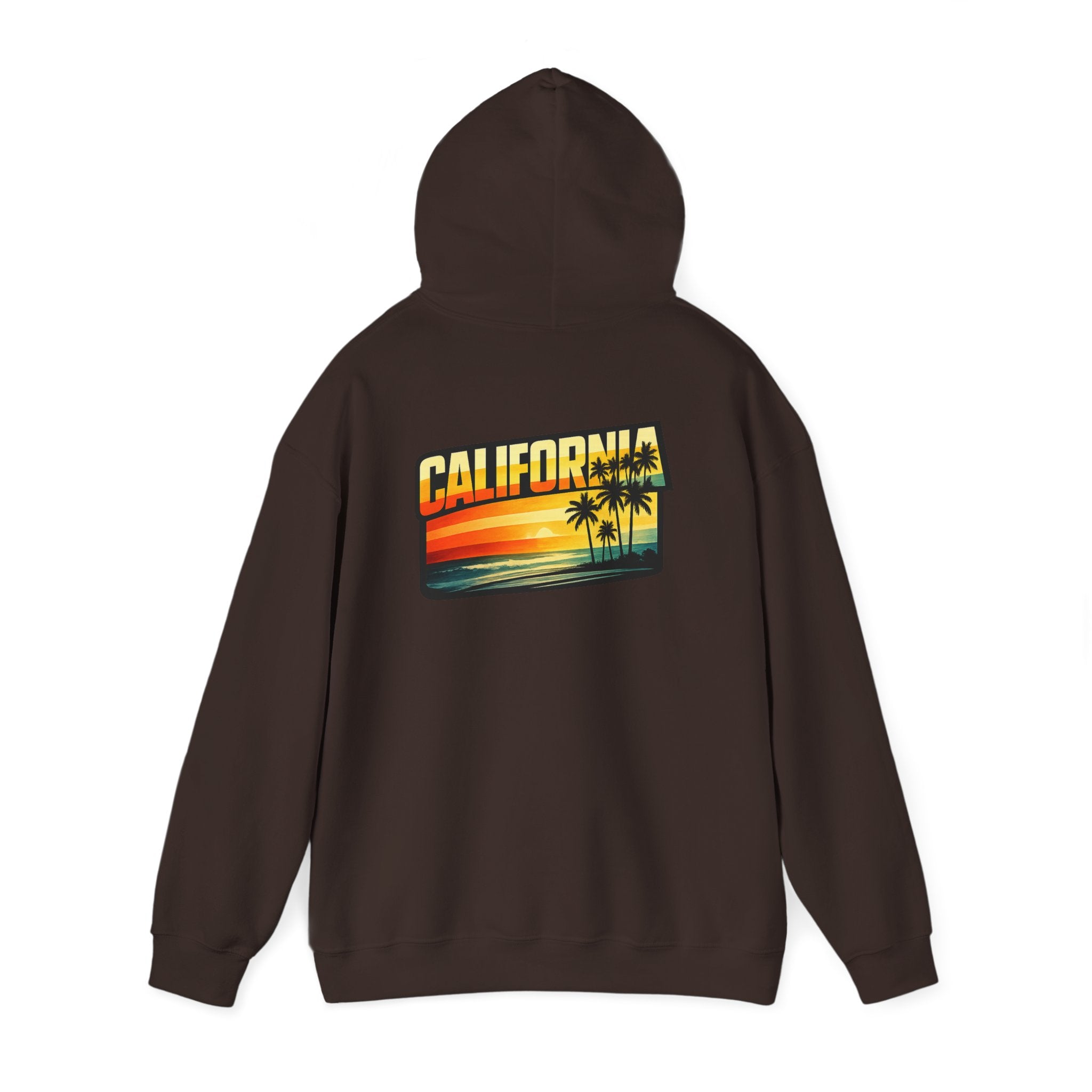 California Sunset Palm Tree Hoodie — Retro Beach Pullover