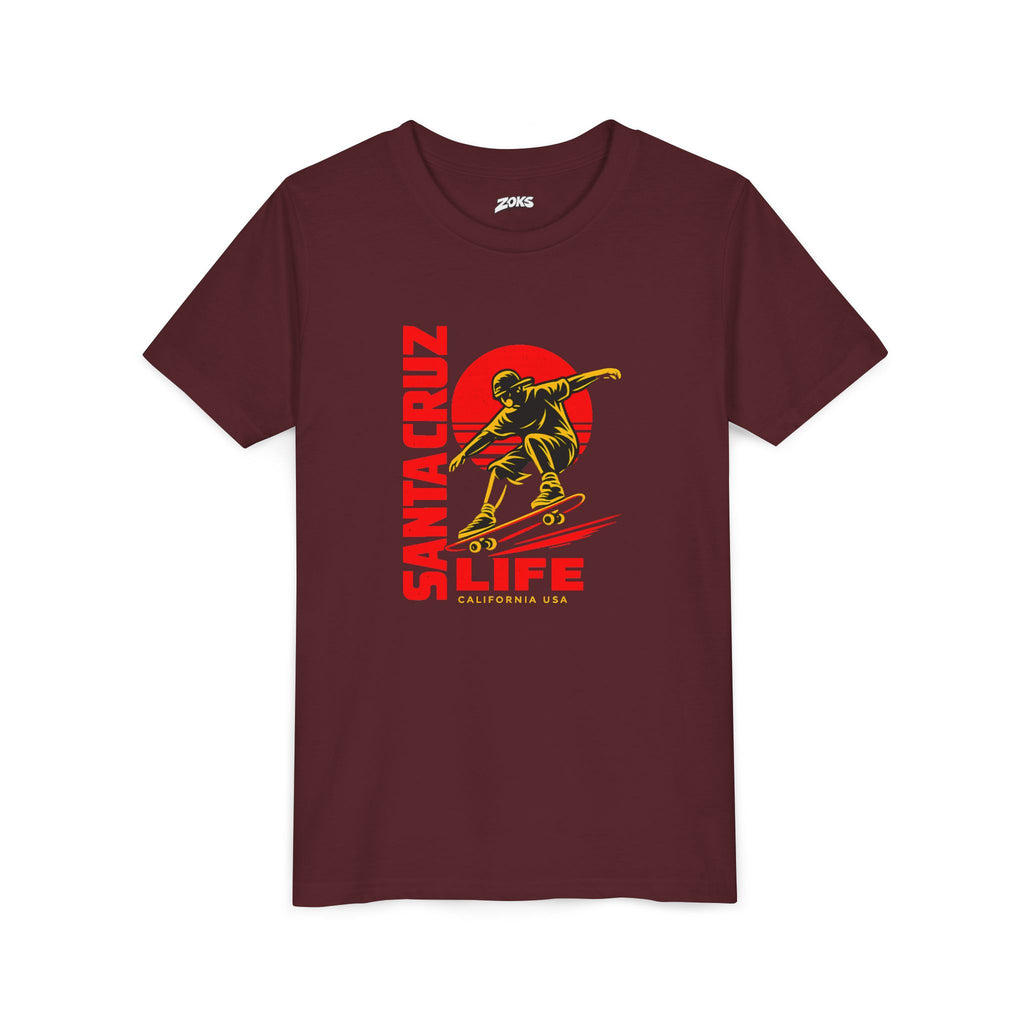 Santa Cruz Skateboard Youth Tee – “Santa Cruz Life” Graphic Shirt