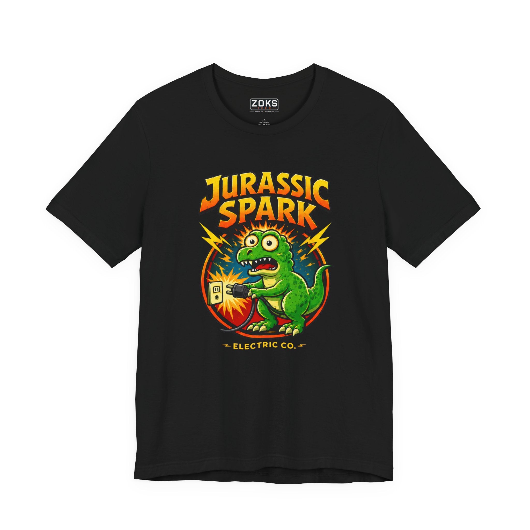 Jurassic Spark T‑Shirt — Retro Electric Dinosaur Graphic Tee