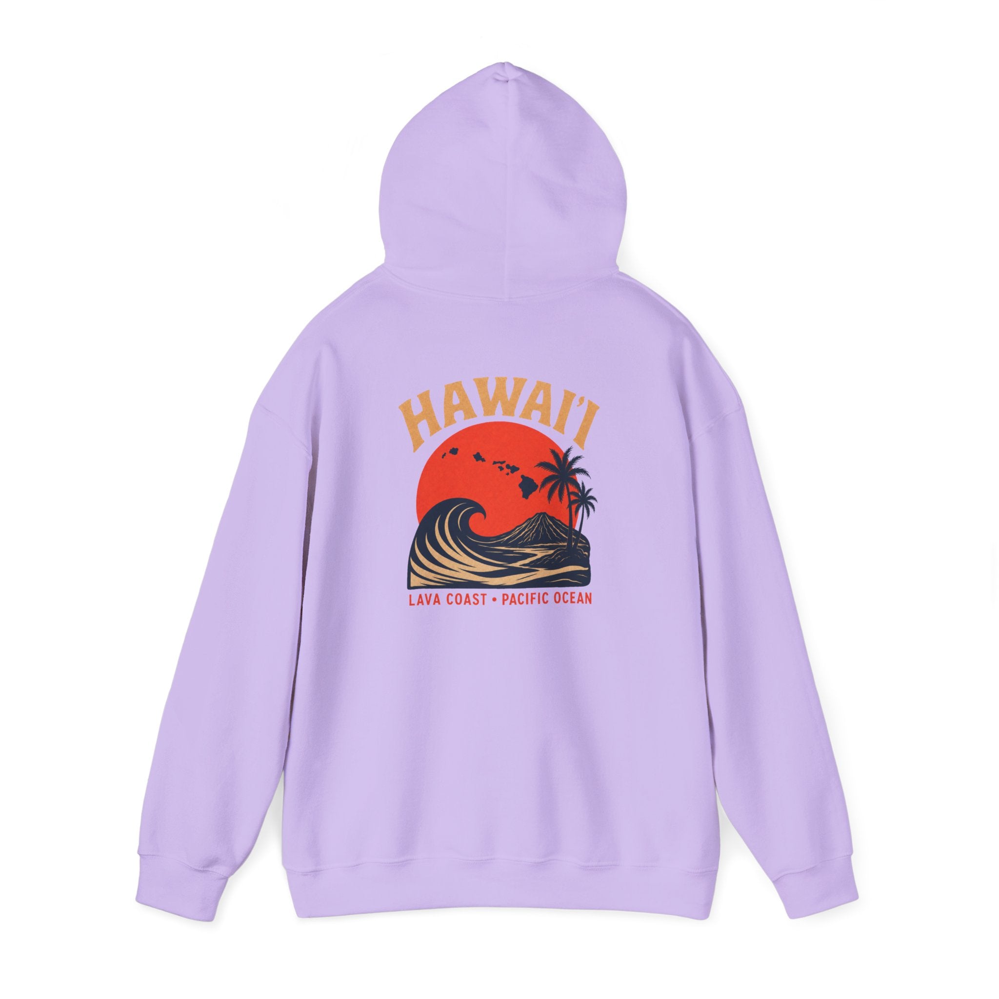 Hawai'i Lava Coast Surf Hoodie | Vintage Wave, Volcano & Palm Tree Graphic Sweatshirt
