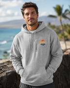 Hawai'i Lava Coast Surf Hoodie | Vintage Wave, Volcano & Palm Tree Graphic Sweatshirt