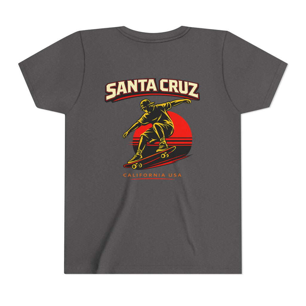 Youth Skateboard T-Shirt - 'Santa Cruz California USA' Retro Sunset Tee