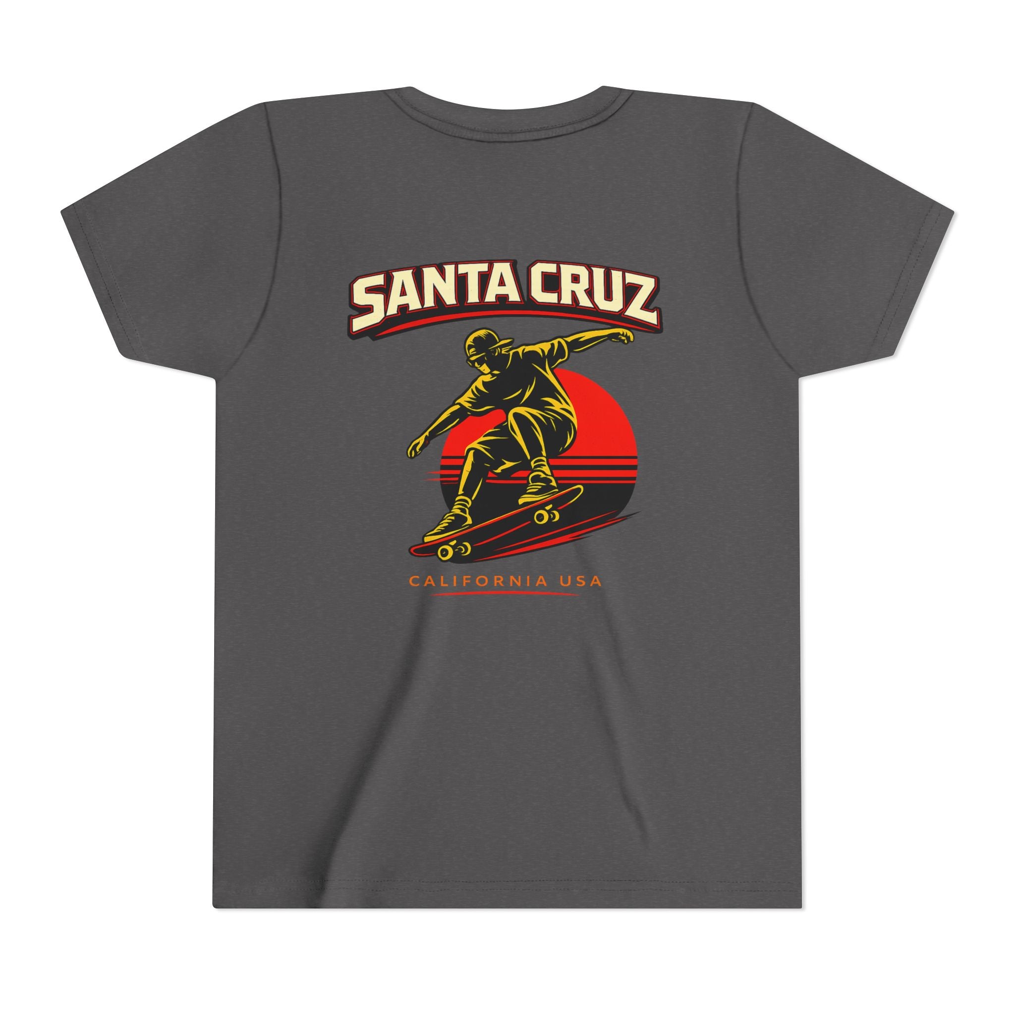 Youth Skateboard T-Shirt - 'Santa Cruz California USA' Retro Sunset Tee