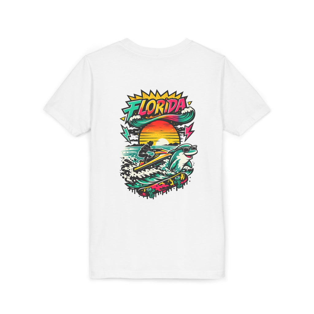 Florida Shark Surf Youth Tee - Kids' Beach Graphic T-Shirt