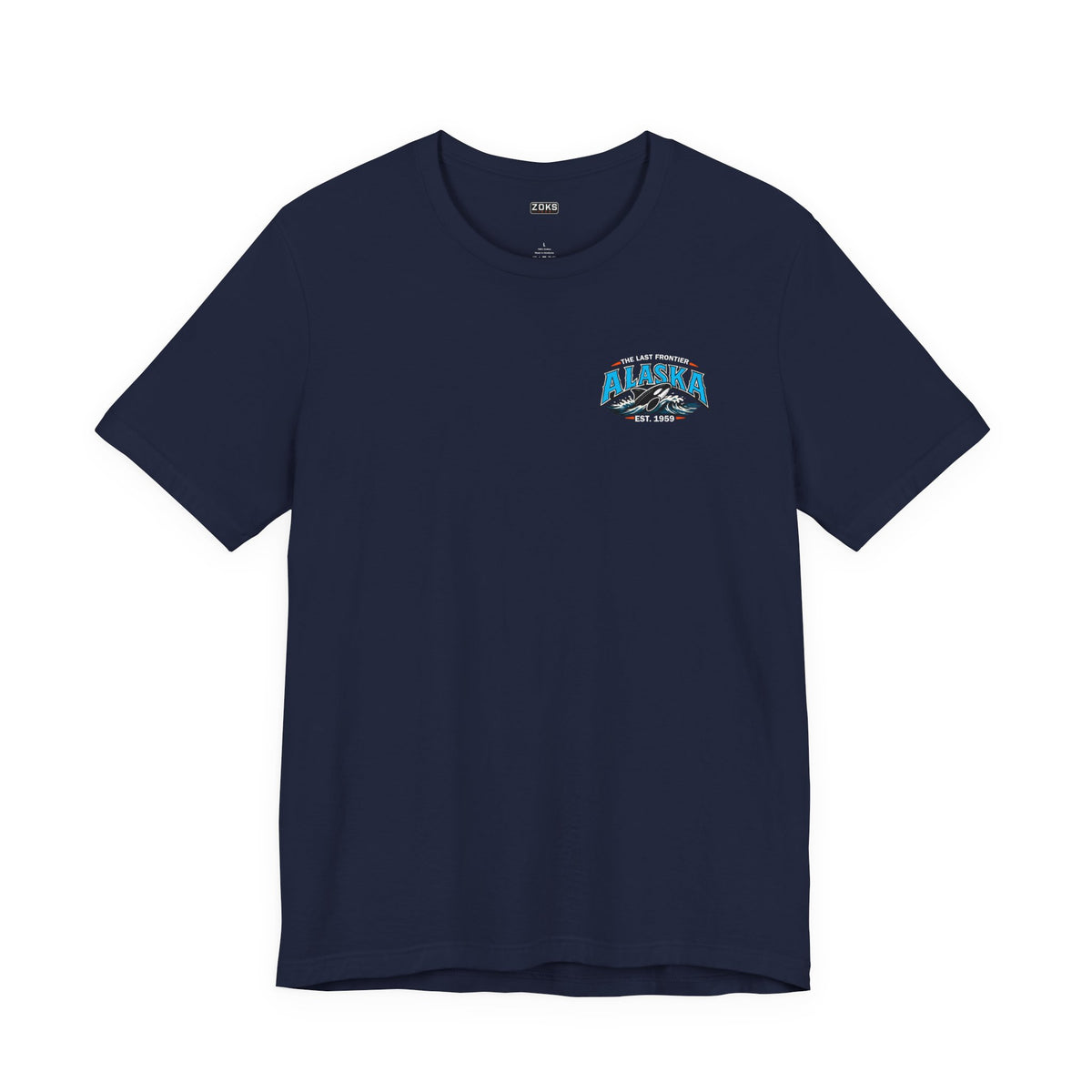 Alaska The Last Frontier T-Shirt – Orca Sunset Graphic Tee, Vintage Outdoor Travel Shirt, Nature Adventure Back Print Tee