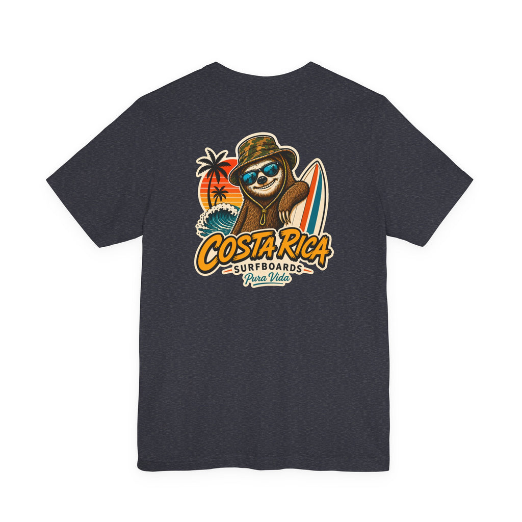 Pura Vida Sloth Beach Costa Rica T-Shirt – Retro Tropical Surf Graphic Tee