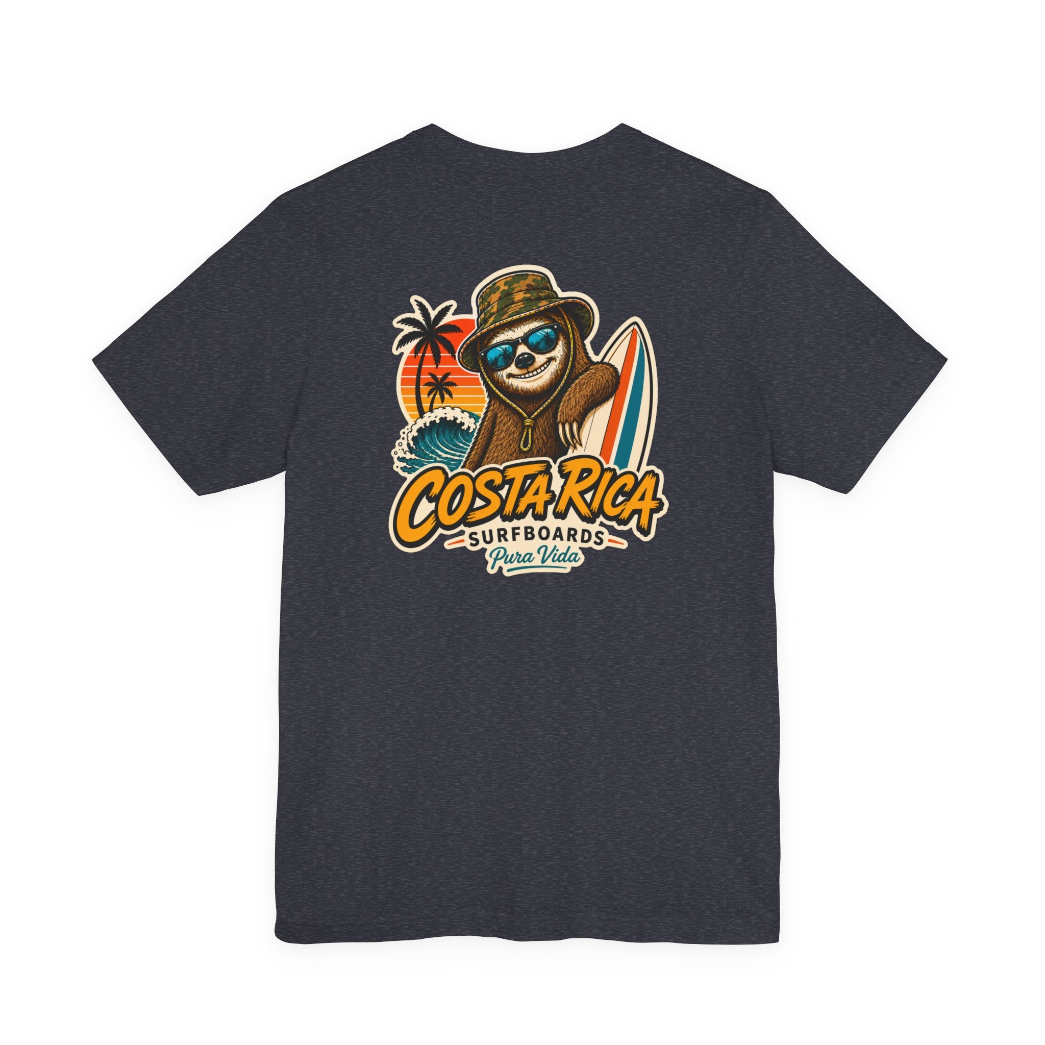 Pura Vida Sloth Beach Costa Rica T-Shirt – Retro Tropical Surf Graphic Tee