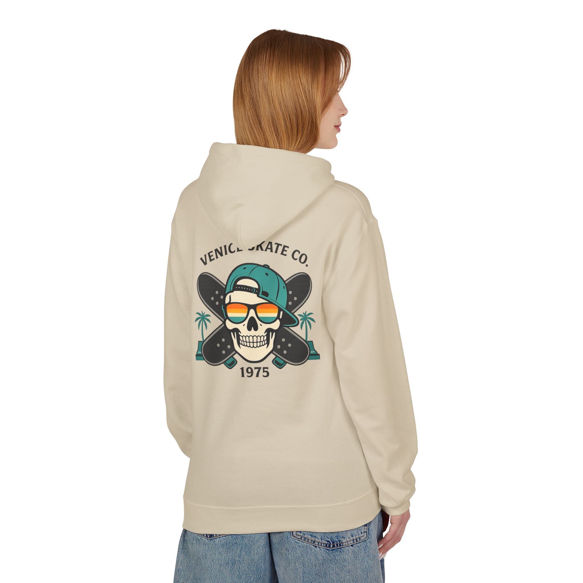 Venice Skate Co. Skull Palm Skateboard Hoodie — Retro Venice, California Pullover
