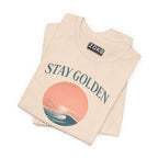 Stay Golden Sunset California Tee — Minimalist Women's Graphic T-Shirt