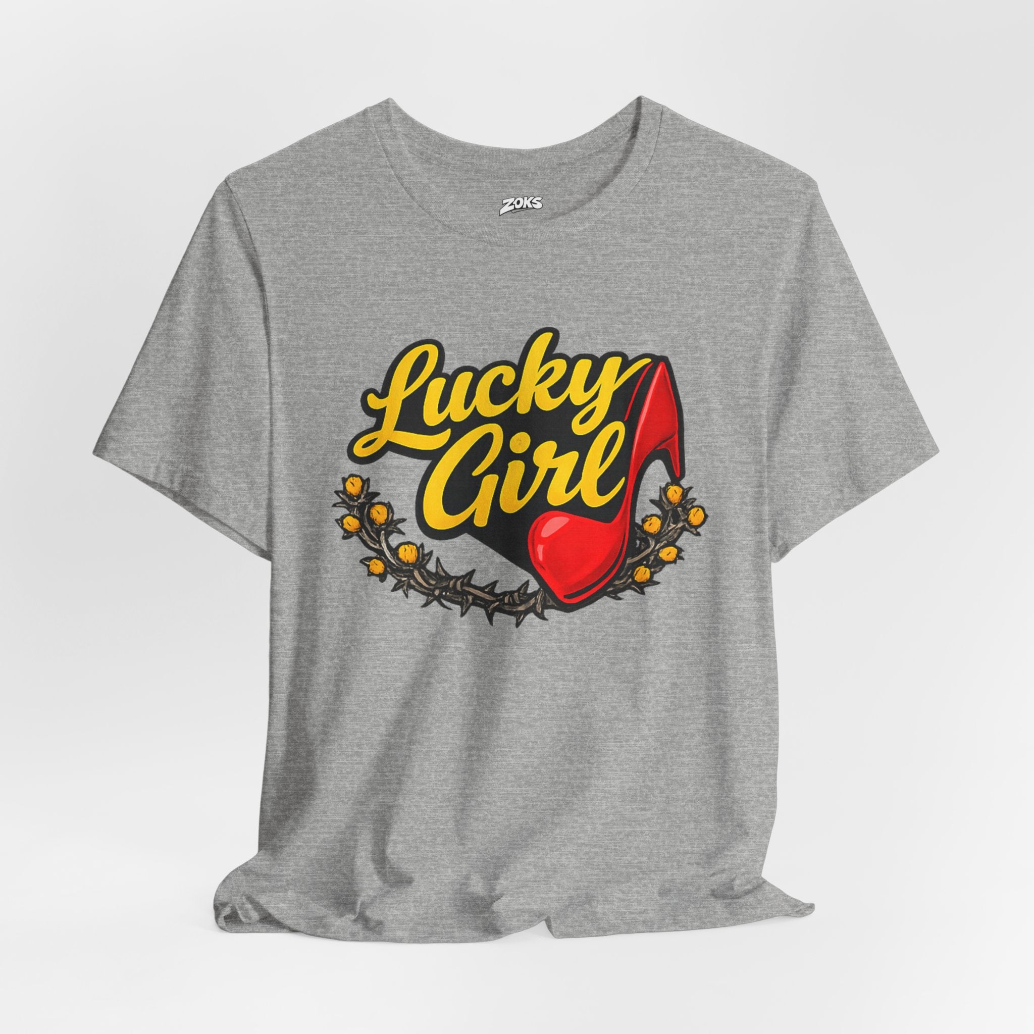 Lucky Girl Tee — Vintage Red Shoe Graphic T-Shirt