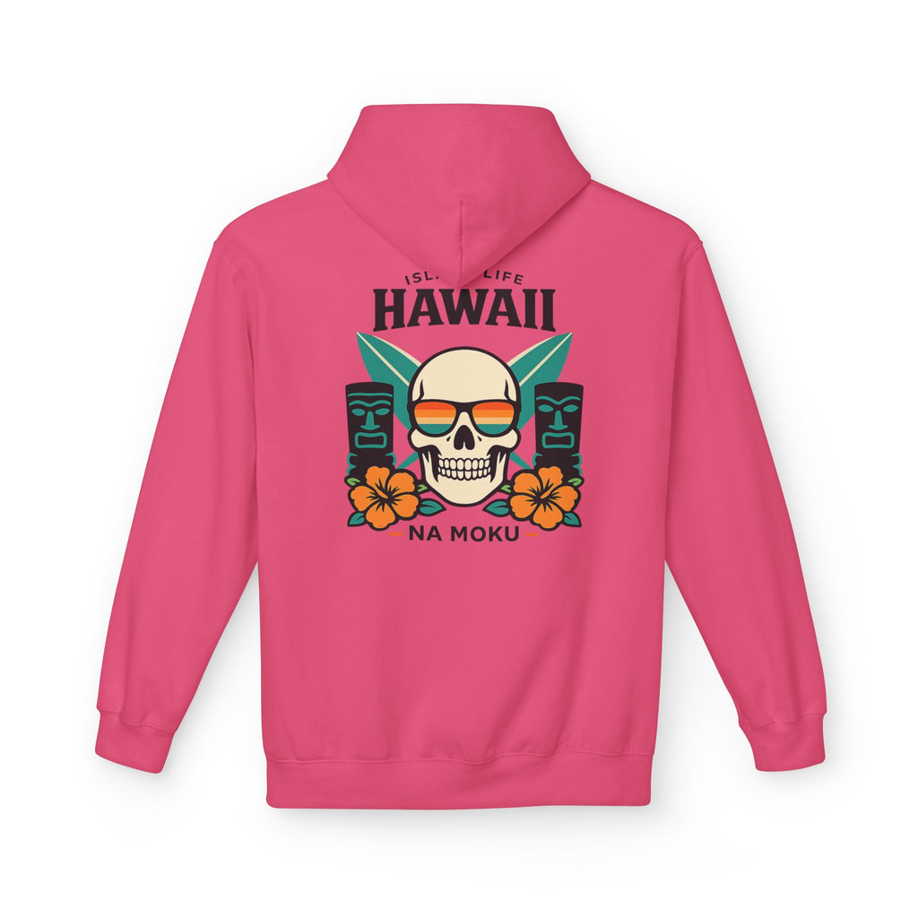 Hawaii Skull Surf Hoodie — Na Moku Island Tiki Floral Pullover