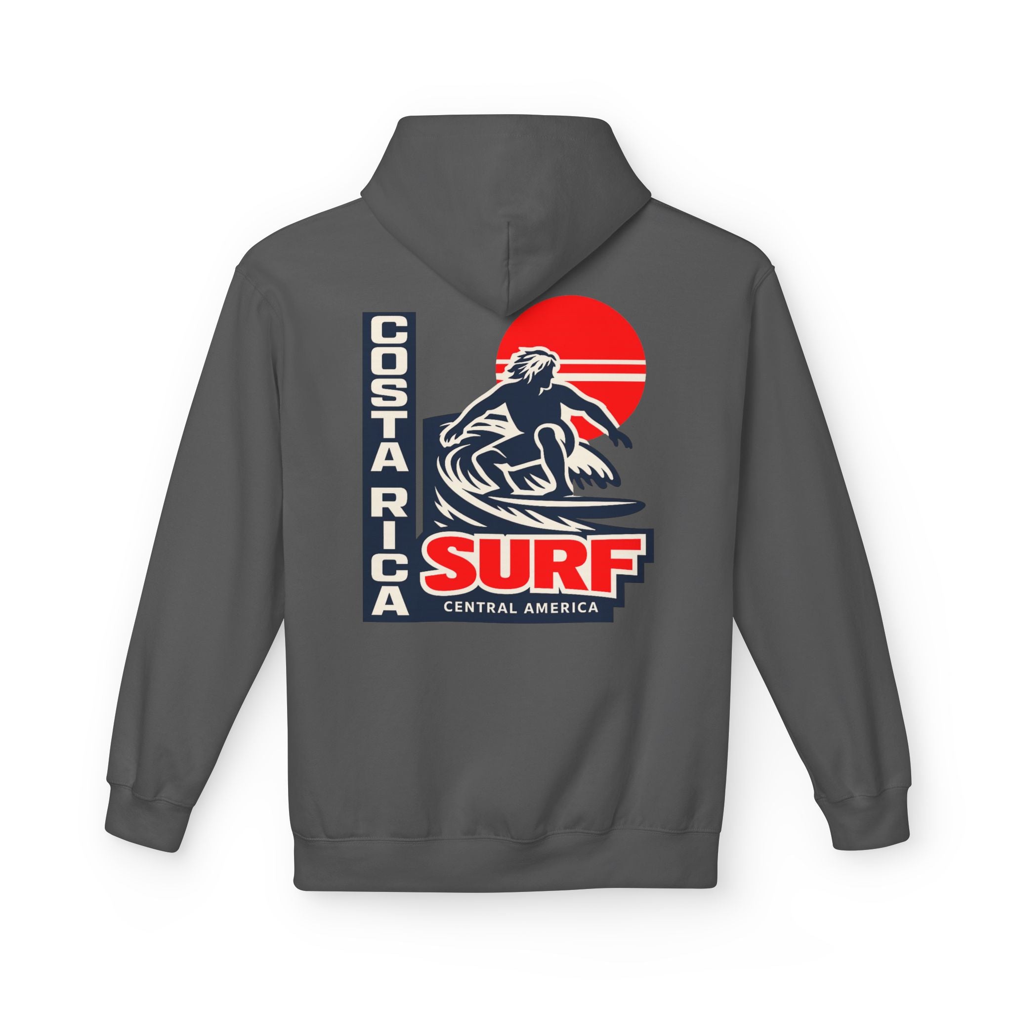 Costa Rica Surf Retro Hoodie — Vintage Surfer Graphic Pullover