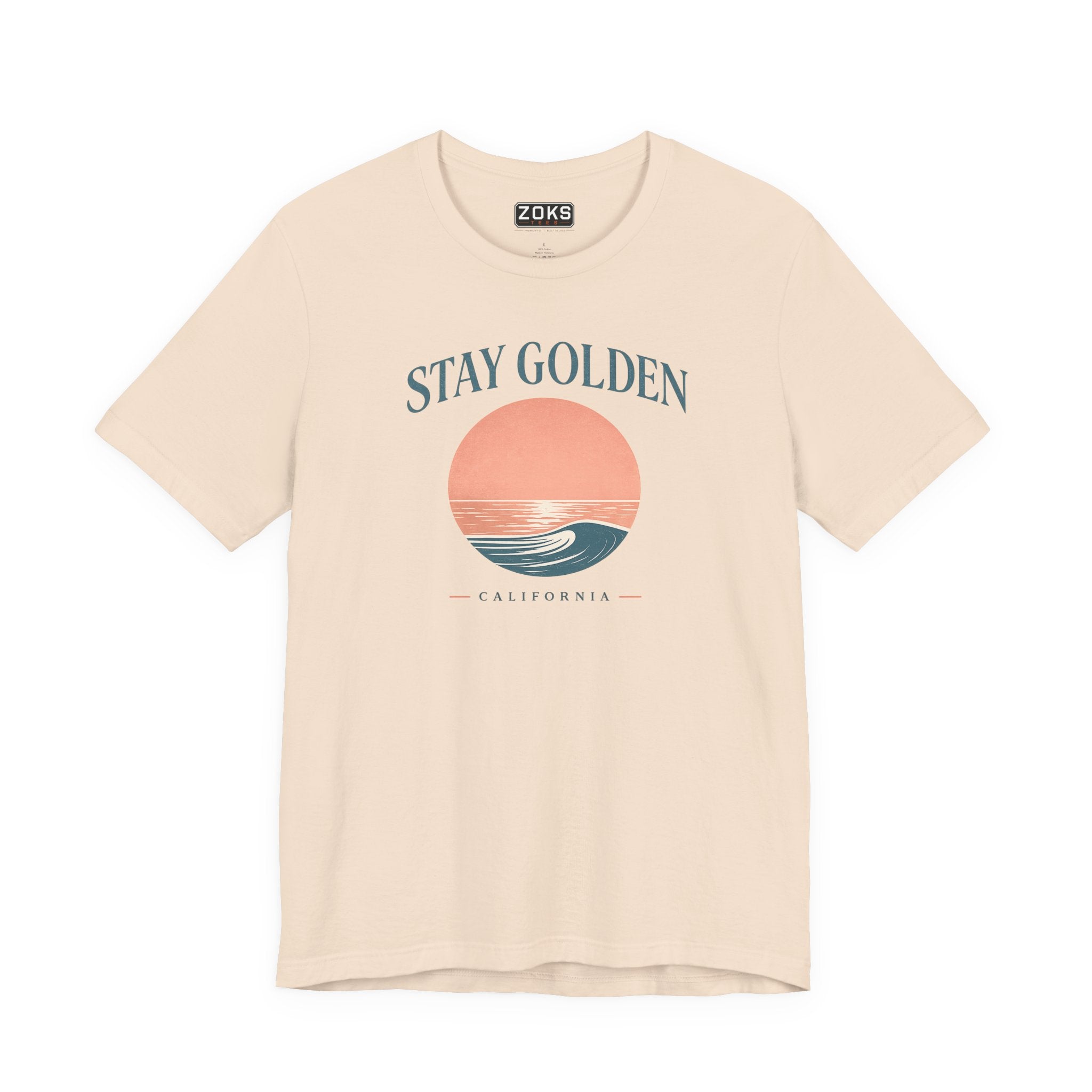 Stay Golden Sunset California Tee — Minimalist Women's Graphic T-Shirt