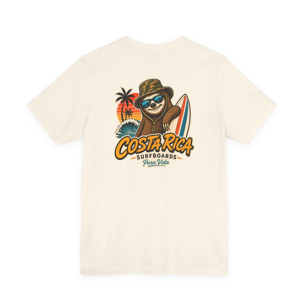 Pura Vida Sloth Beach Costa Rica T-Shirt – Retro Tropical Surf Graphic Tee