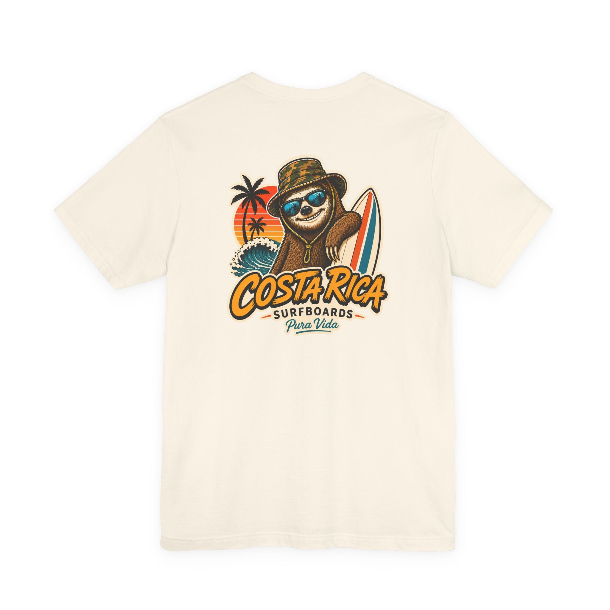 Pura Vida Sloth Beach Costa Rica T-Shirt – Retro Tropical Surf Graphic Tee
