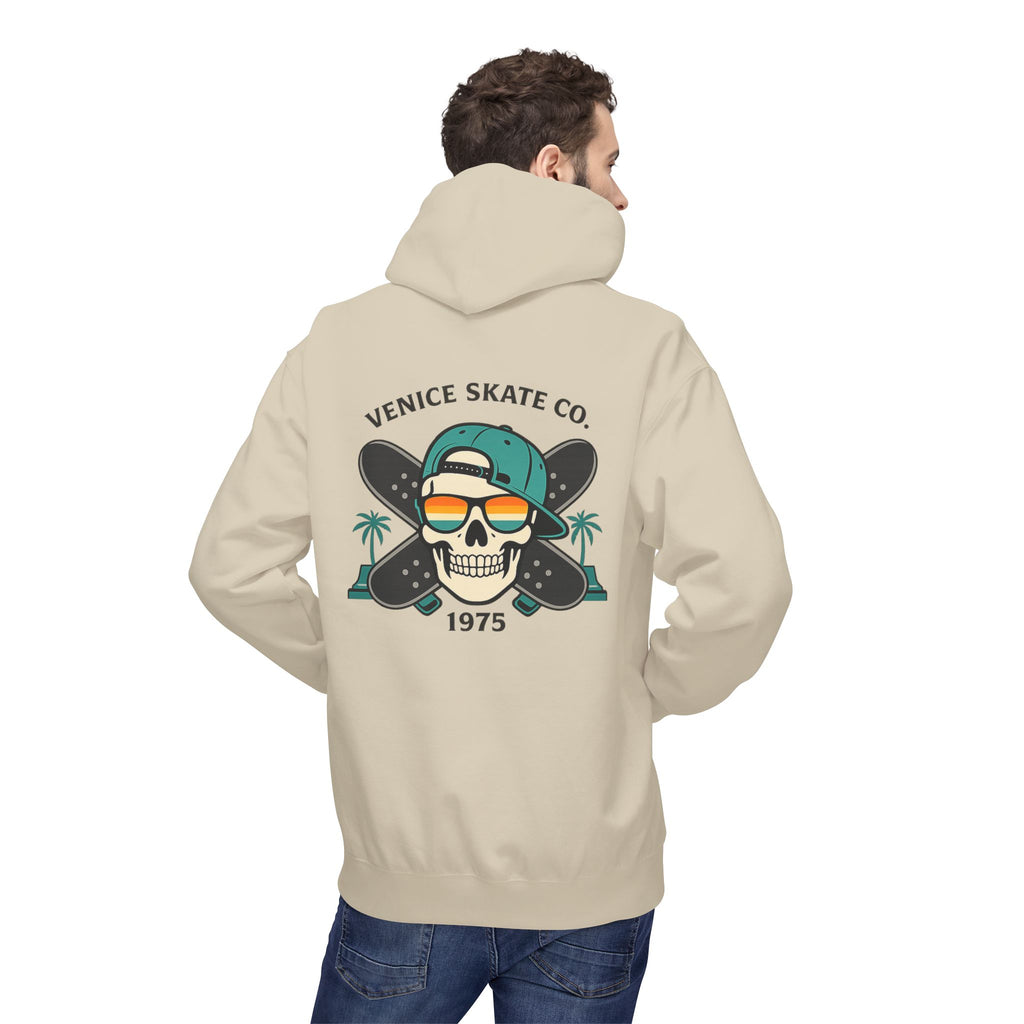 Venice Skate Co. Skull Palm Skateboard Hoodie — Retro Venice, California Pullover
