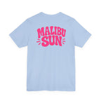 Malibu Sun Graphic Tee – Women's Soft Coastal Aesthetic Shirt, Summer Vacation Beach T-Shirt