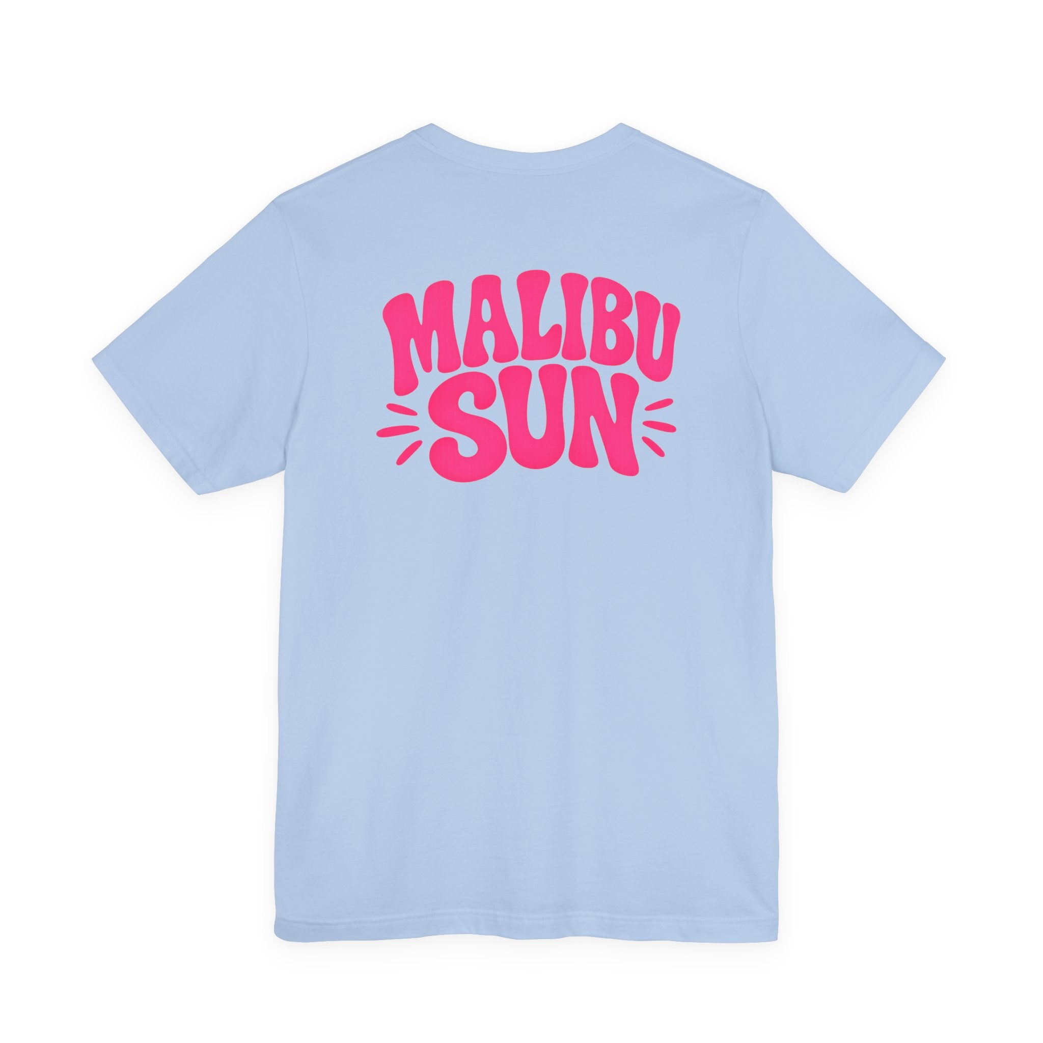 Malibu Sun Graphic Tee – Women's Soft Coastal Aesthetic Shirt, Summer Vacation Beach T-Shirt