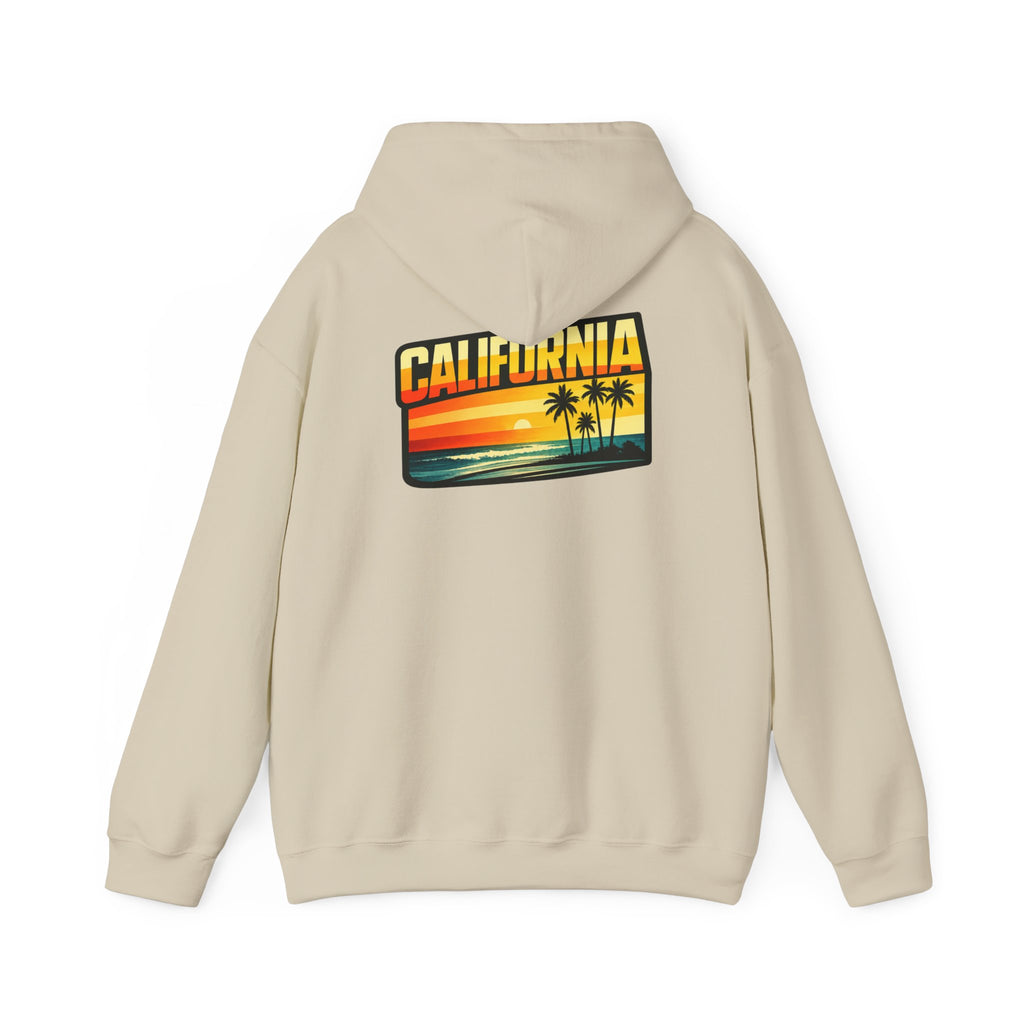 California Sunset Palm Tree Hoodie — Retro Beach Pullover
