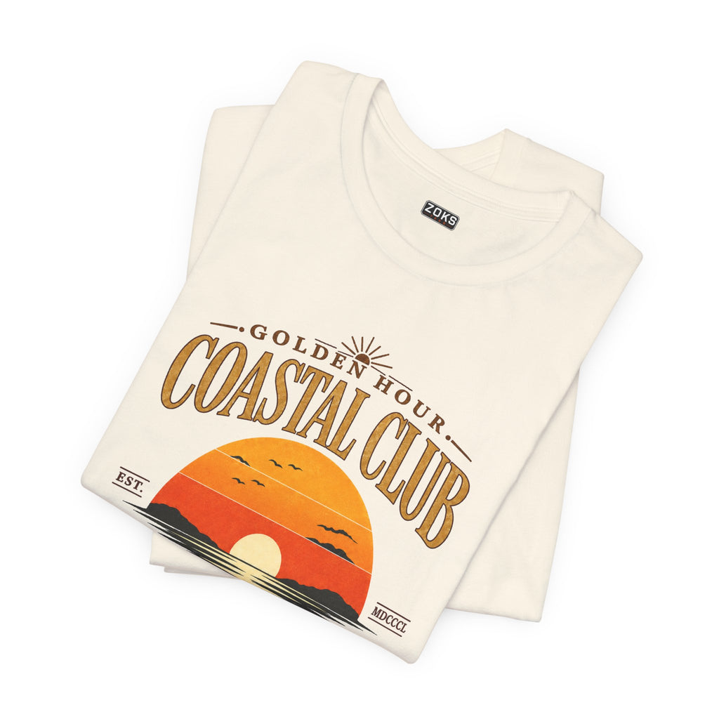 Women's Coastal Club Sunset Tee — "Golden Hour" Pacific State of Mind T-Shirt