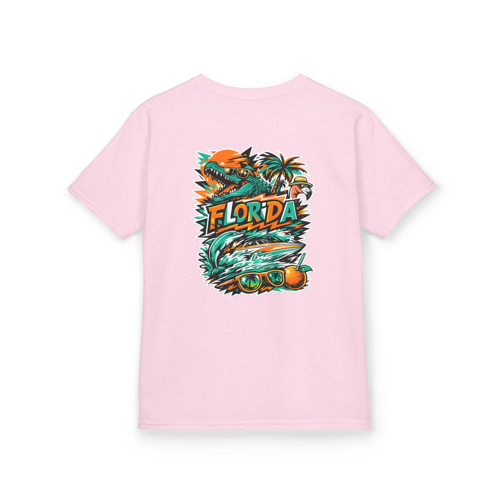 Florida Kids Tropical Beach Surf Tee — Kids Beach Vacation T‑Shirt