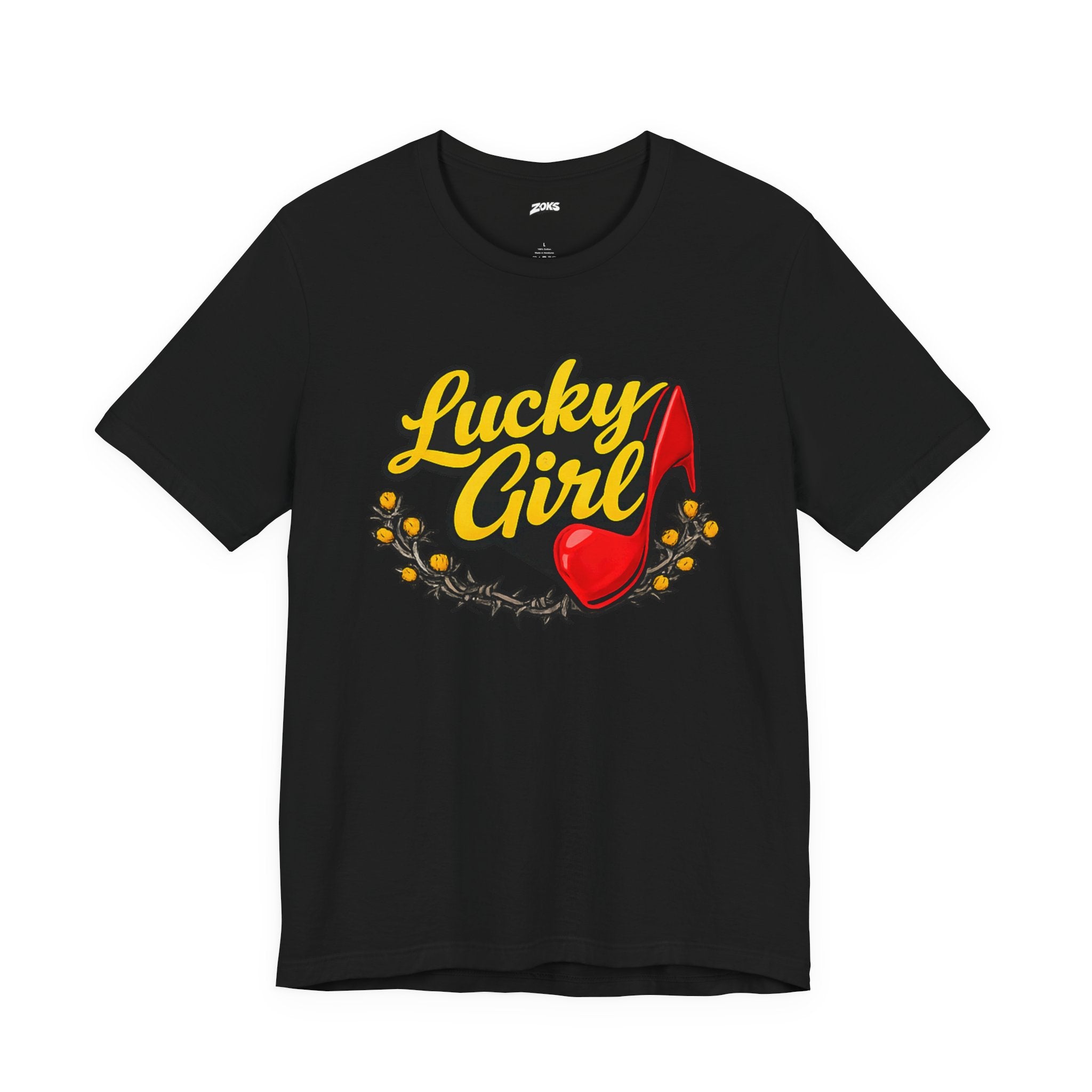 Lucky Girl Tee — Vintage Red Shoe Graphic T-Shirt