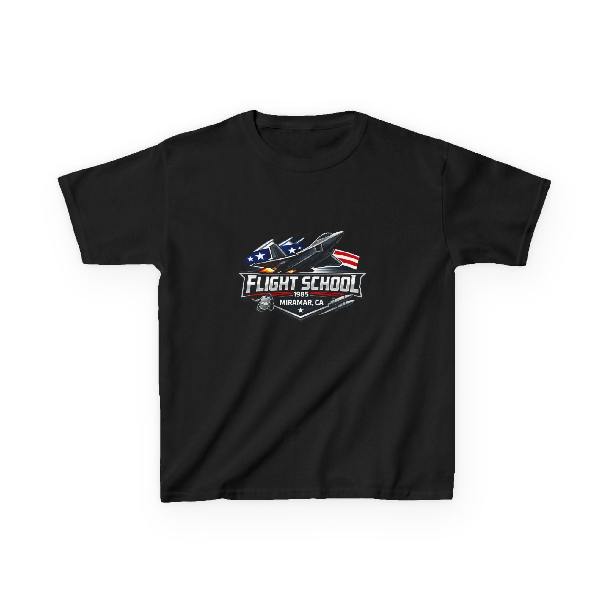 Kids T-Shirt — "Flight School" Jet Plane Graphic
