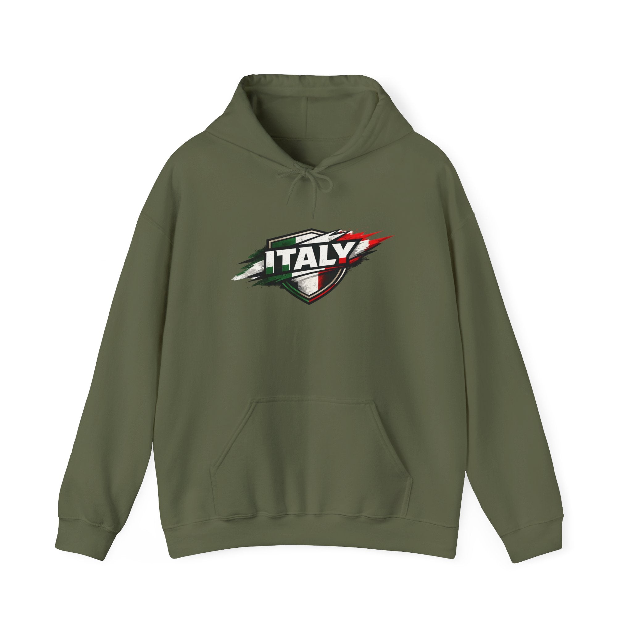 Italy Shield Hoodie — Italian Flag Racing Graphic Pullover