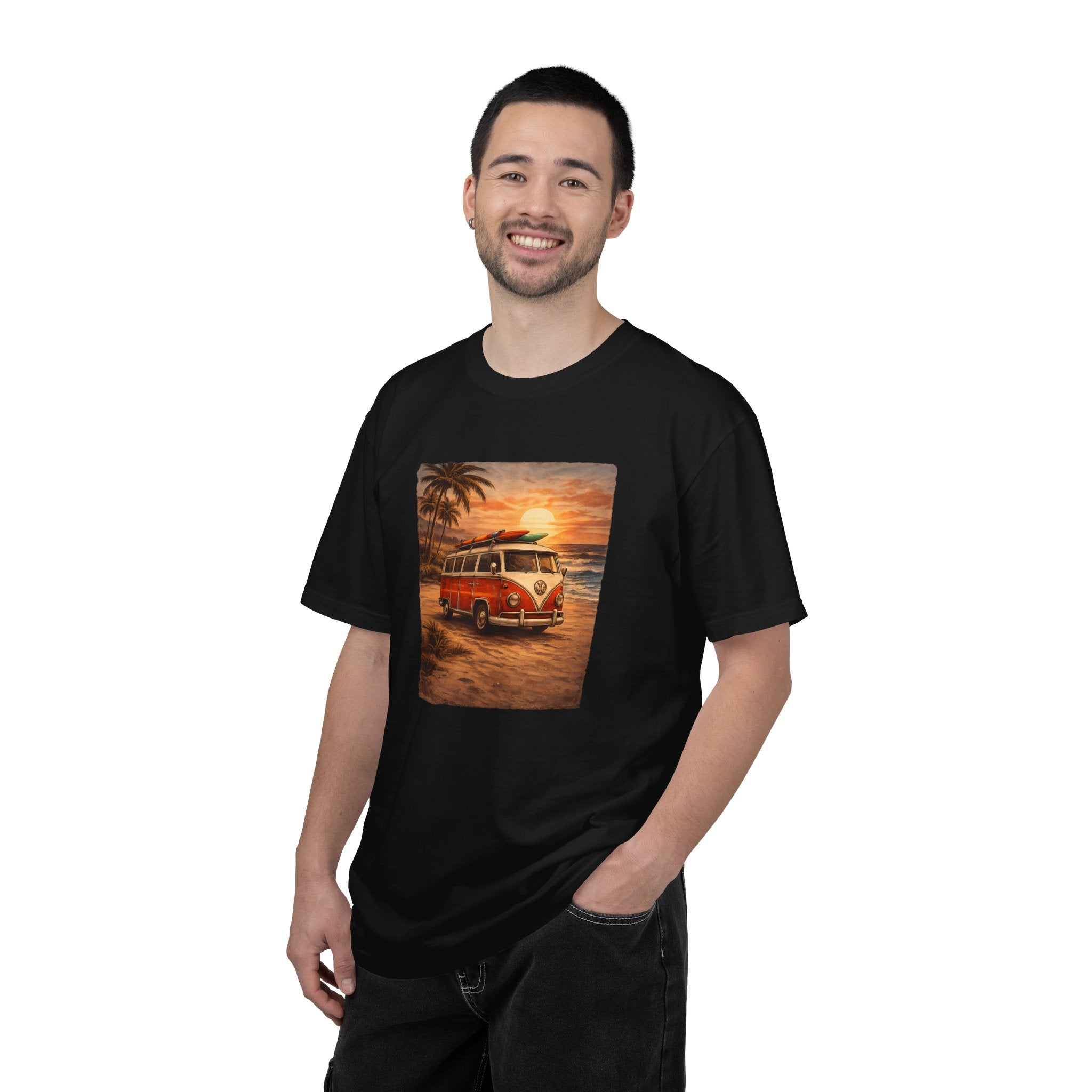 Vintage VW Bus Sunset T-Shirt — Retro Surf Camper Tee