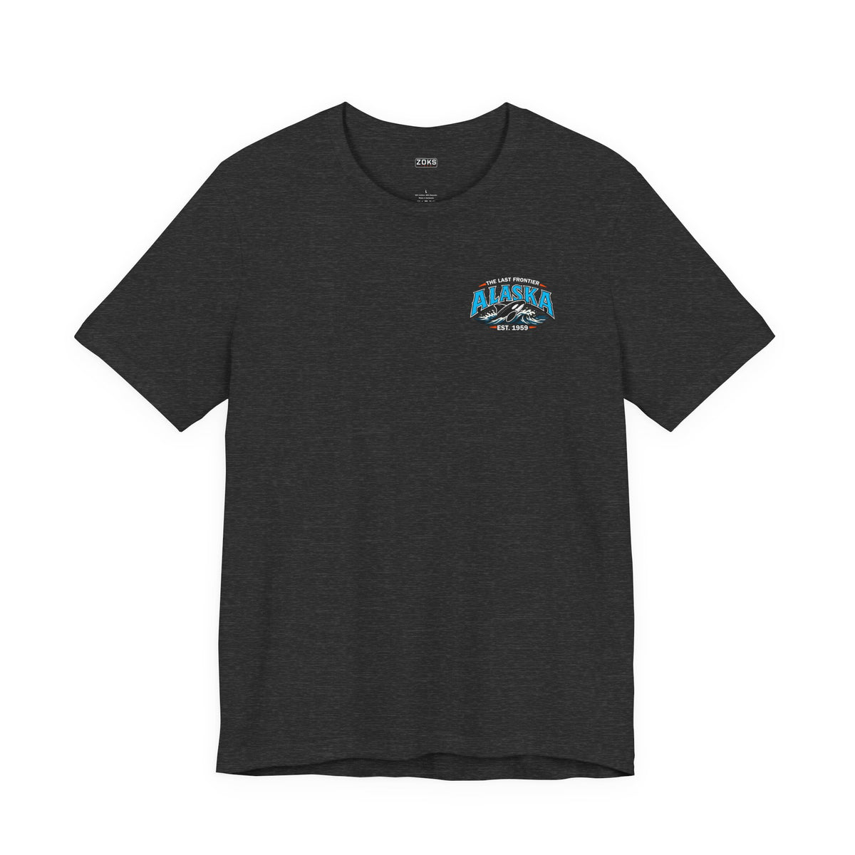 Alaska The Last Frontier T-Shirt – Orca Sunset Graphic Tee, Vintage Outdoor Travel Shirt, Nature Adventure Back Print Tee