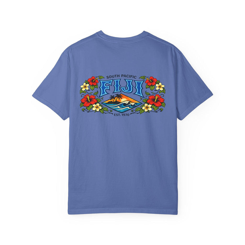Fiji Floral Vacation T-Shirt — South Pacific Island Scenic Tee