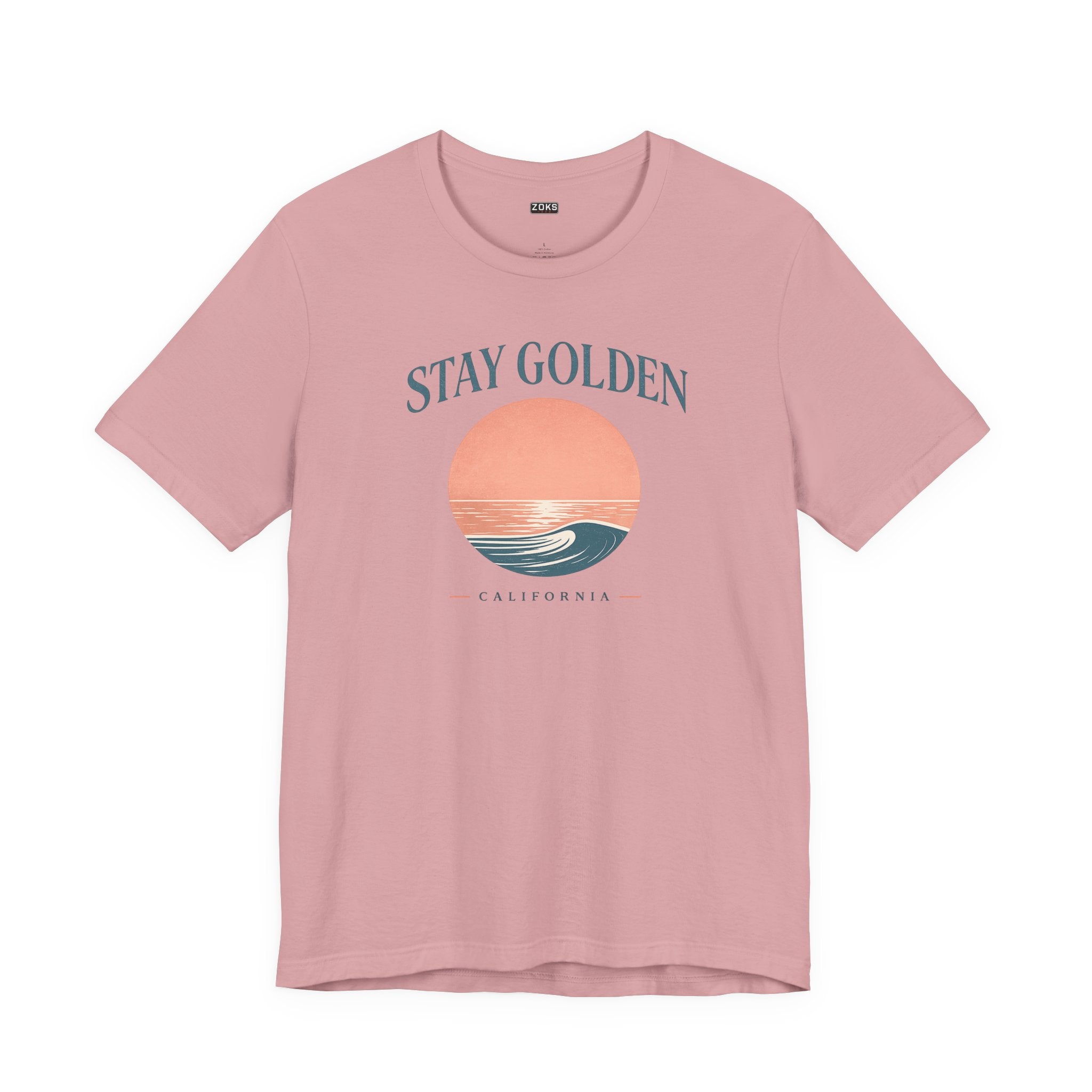 Stay Golden Sunset California Tee — Minimalist Women's Graphic T-Shirt