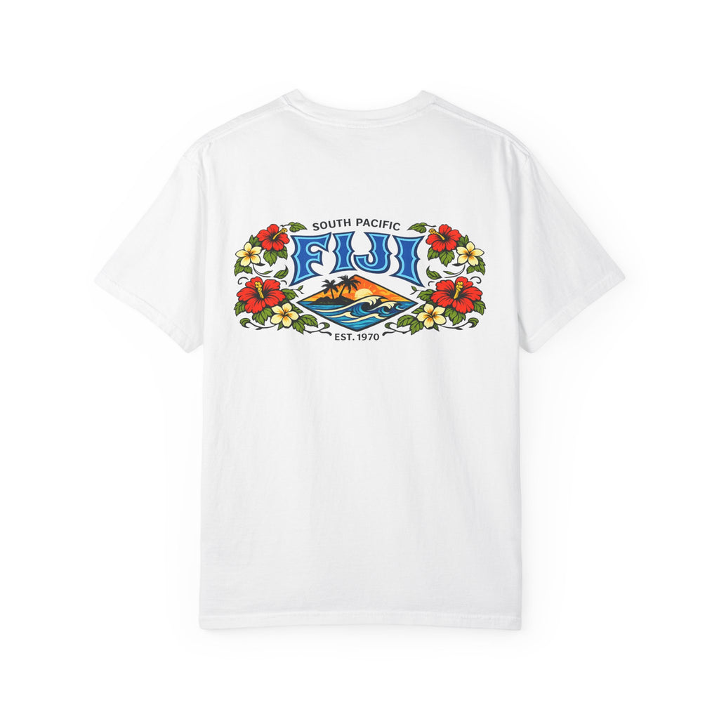 Fiji Floral Vacation T-Shirt — South Pacific Island Scenic Tee