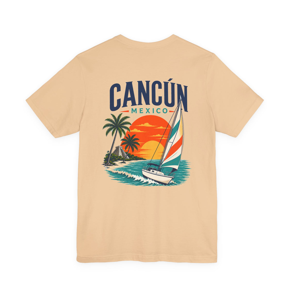 Cancún Mexico Sunset Sail T-Shirt — Beach Vacation Tee