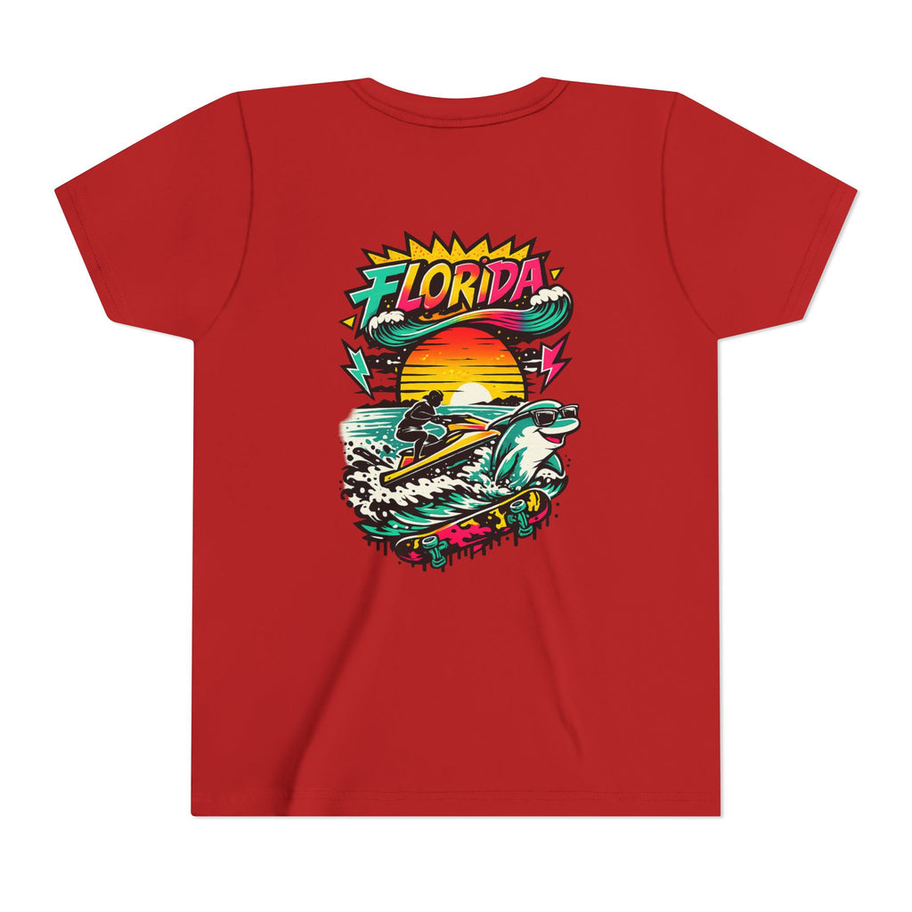Florida Shark Surf Youth Tee - Kids' Beach Graphic T-Shirt