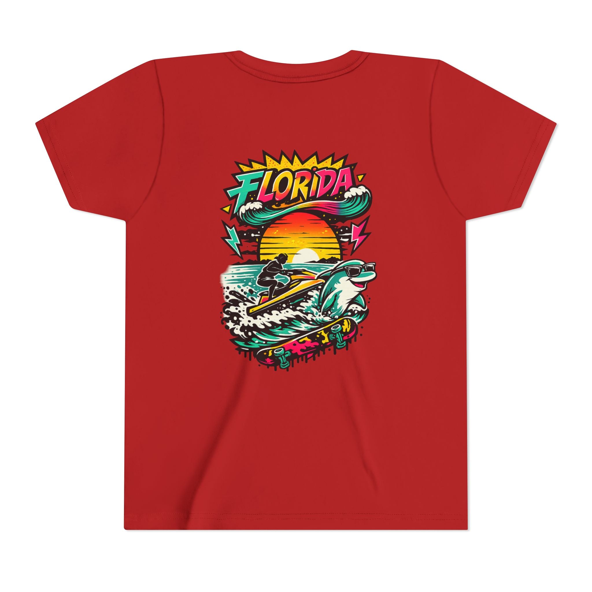Florida Shark Surf Youth Tee - Kids' Beach Graphic T-Shirt